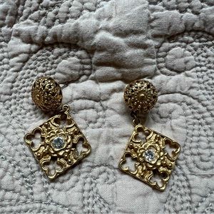 Gold Toned Filigree Earrings